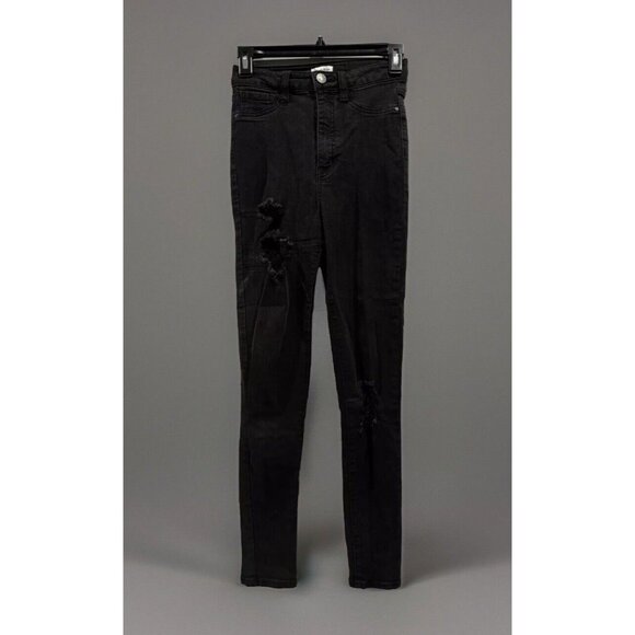 Love Fire Black Distressed Ripped Skinny Jeans Size 5 Juniors - Picture 1 of 6